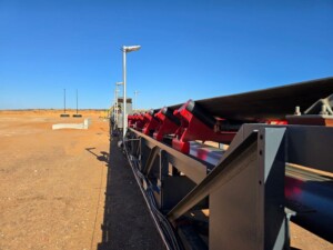 The Tru-Trac AccuTrac™ AI Belt Scale is installed on the conveyor line, delivering real-time mass flow accuracy to support precise plant control.